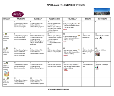 April 2019 Events
