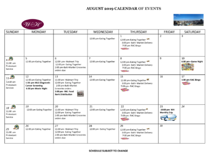 August 2019 Events