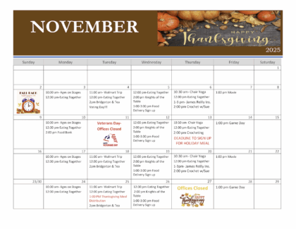 November 2025 Events